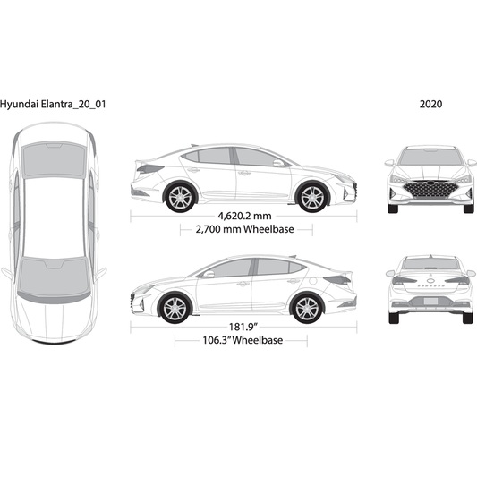 2020 Hyundai Elantra V01 Vehicle Wrap Template