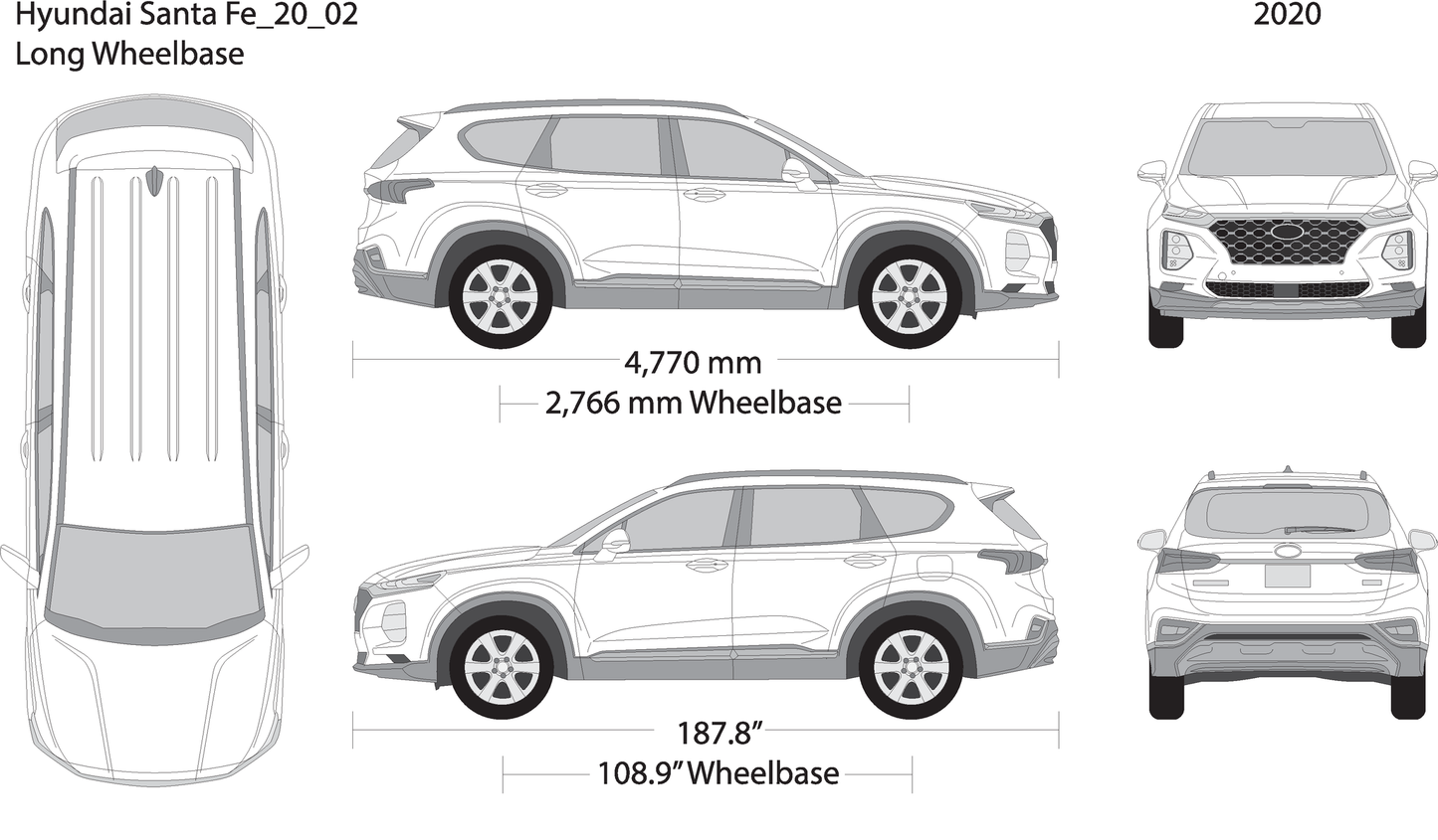 2020 Hyundai Santa Fe V02 Vehicle Wrap Template