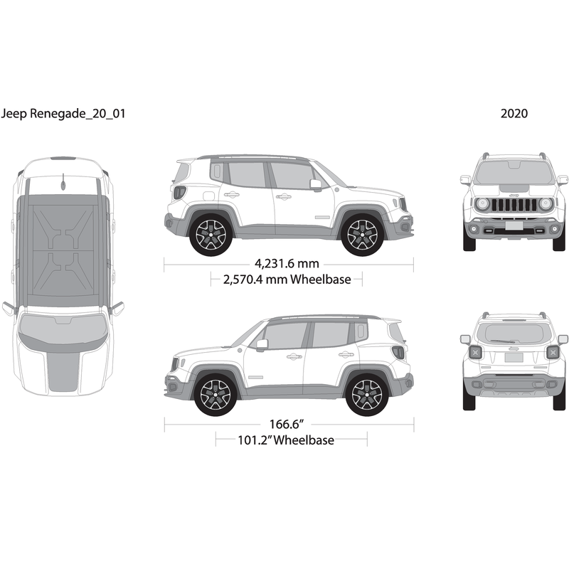 2020 Jeep Renegade V01 Vehicle Wrap Template