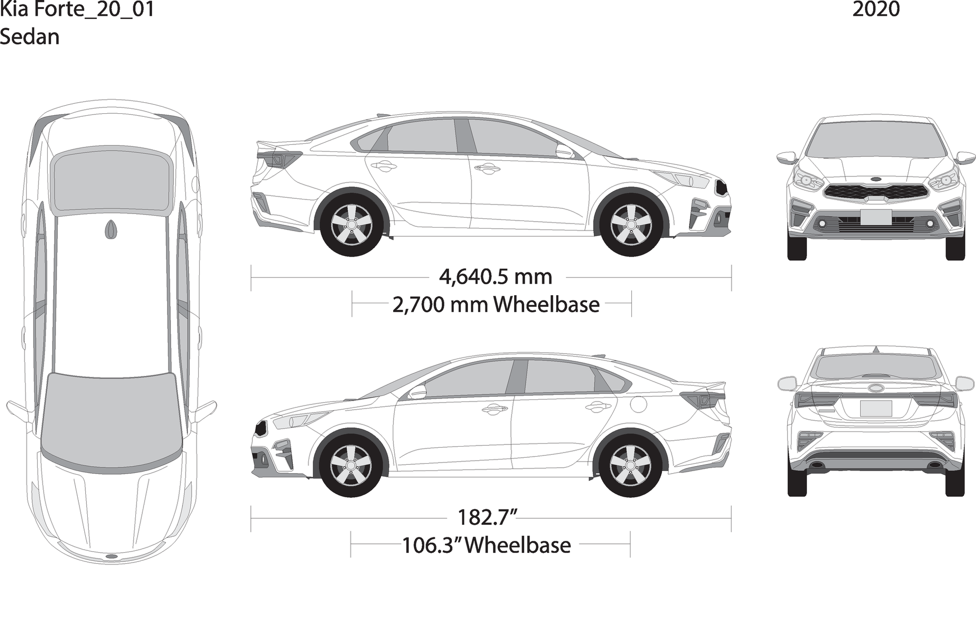 2020 Kia Forte V01 Vehicle Wrap Template