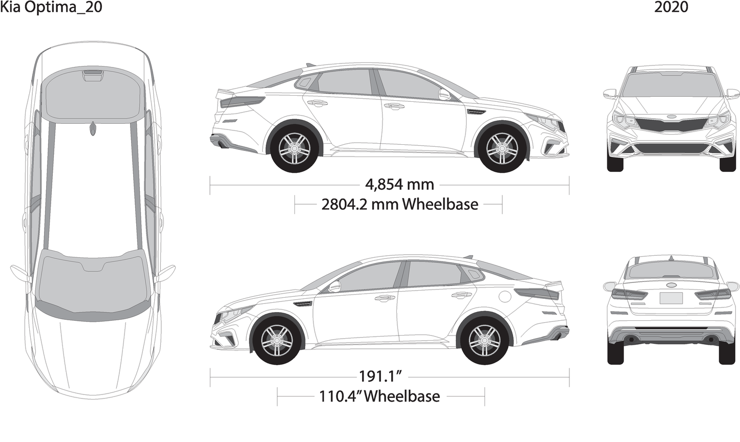 2020 Kia Optima V20 Vehicle Wrap Template