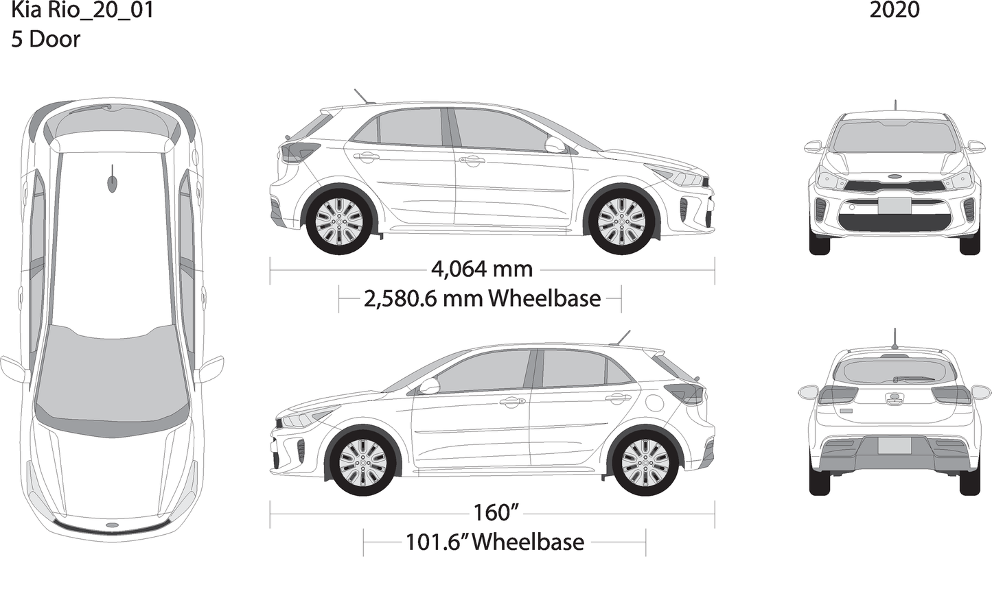2020 Kia Rio5 V01 Vehicle Wrap Template