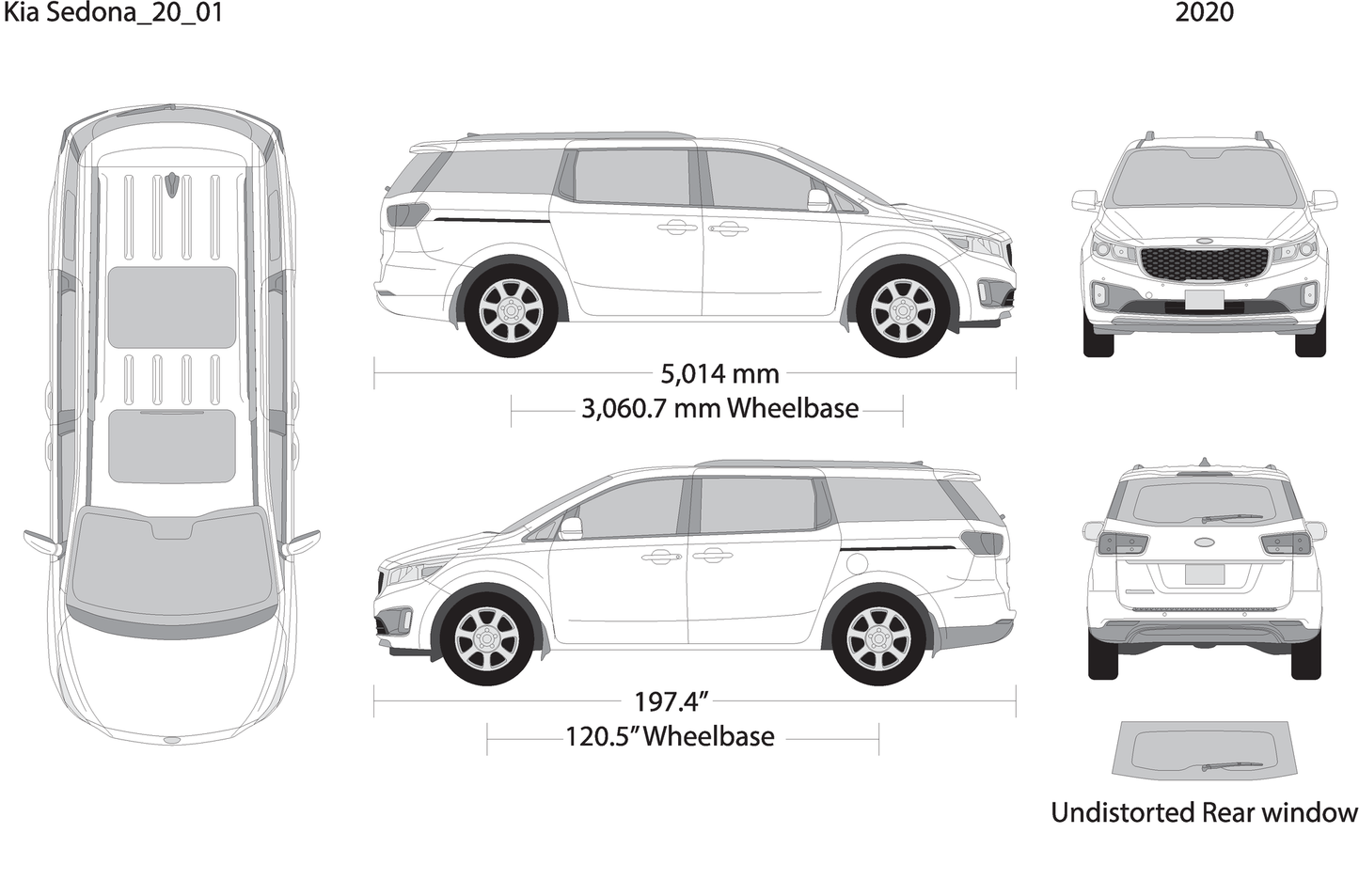 2020 Kia Sedona V01 Vehicle Wrap Template