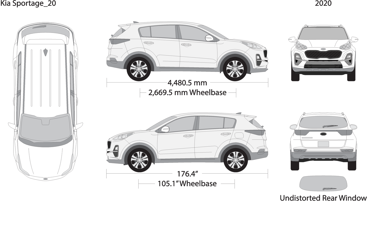 2020 Kia Sportage V20 Vehicle Wrap Template