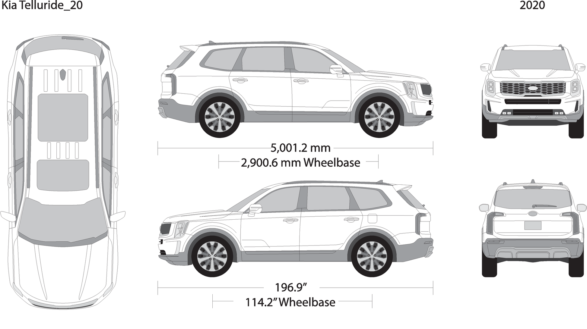 2020 Kia Telluride V20 Vehicle Wrap Template