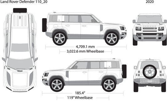 2020 Land Rover Defender Defender 110 V20 Vehicle Wrap Template