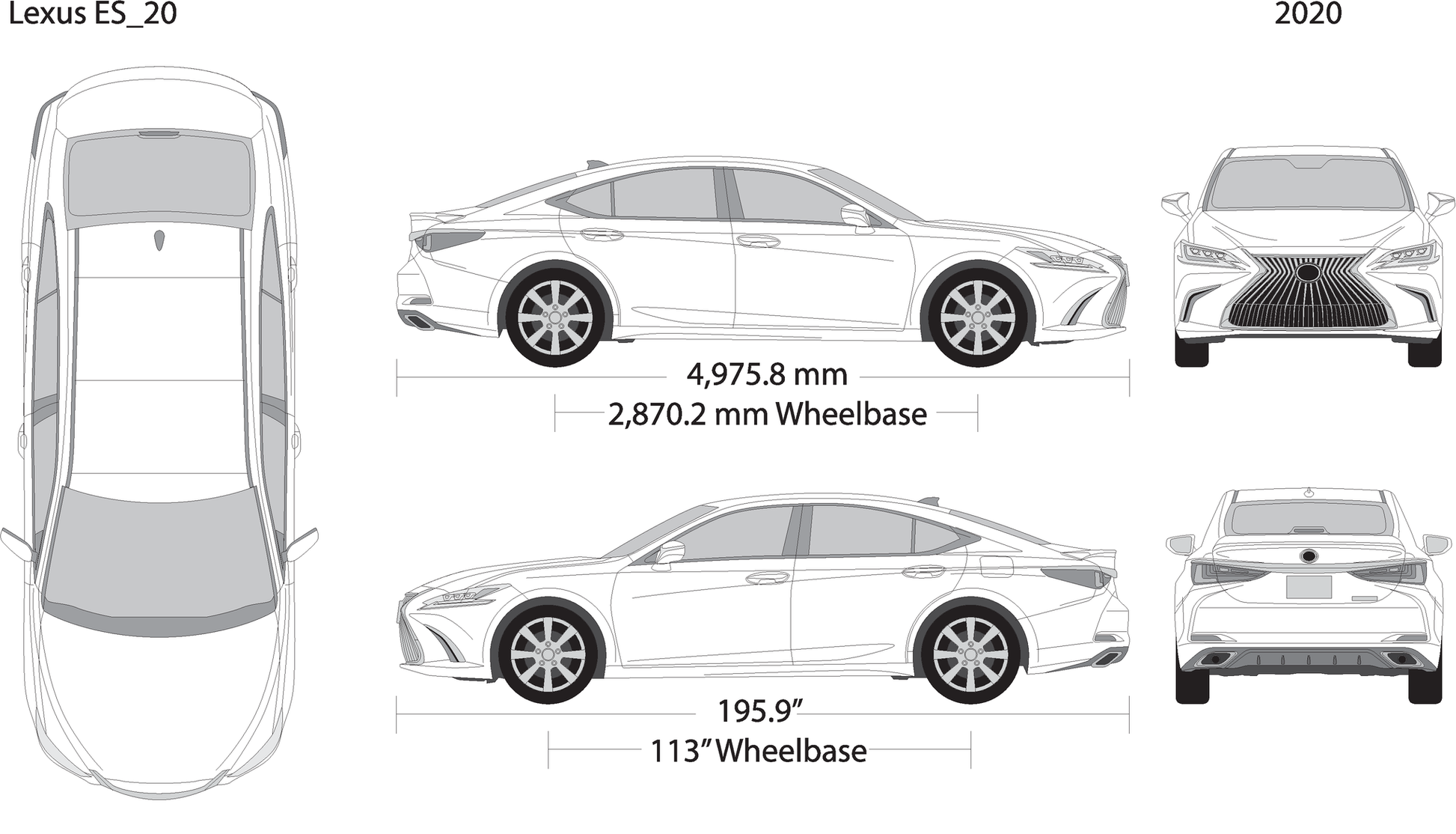 2020 Lexus Es V20 Vehicle Wrap Template