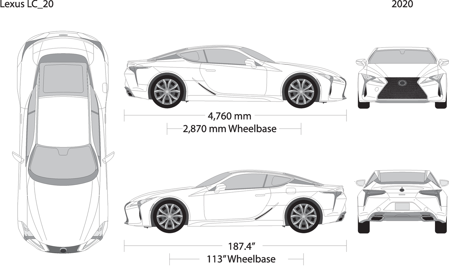 2020 Lexus Lc V20 Vehicle Wrap Template