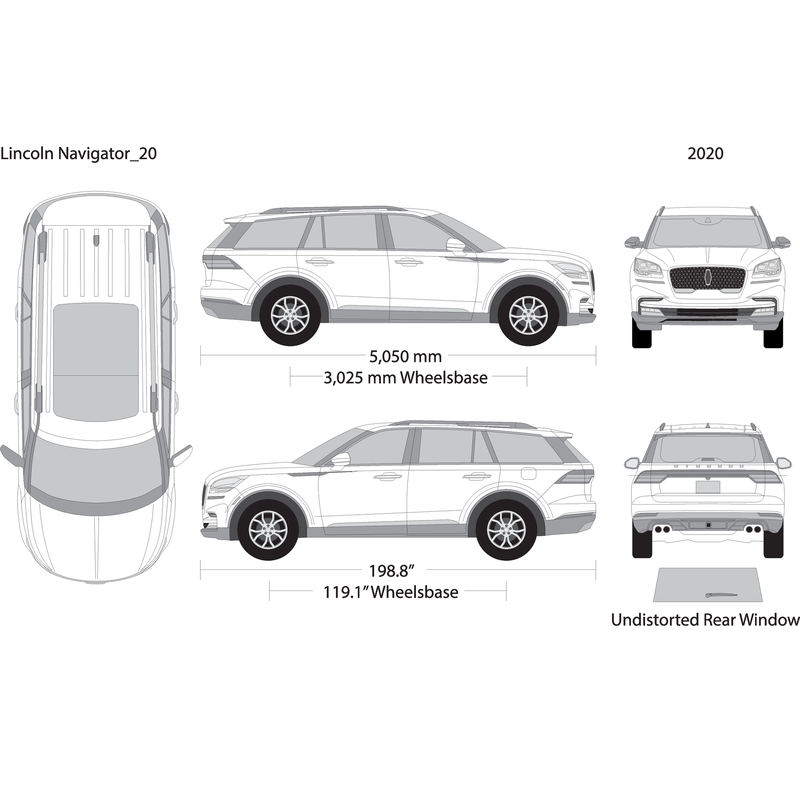 2020 Lincoln Avaitor V20 Vehicle Wrap Template