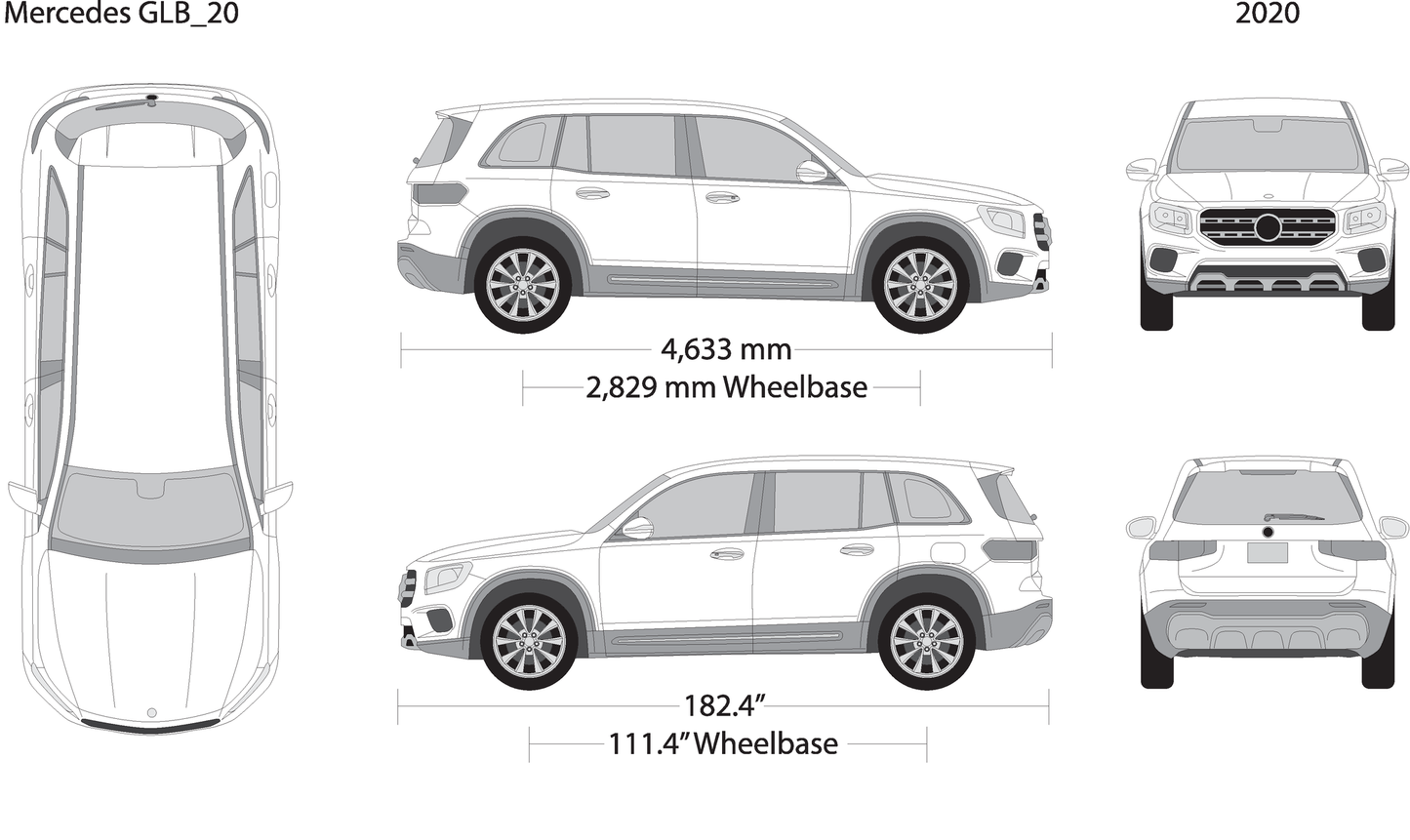 2020 Mercedes Glb V20 Vehicle Wrap Template