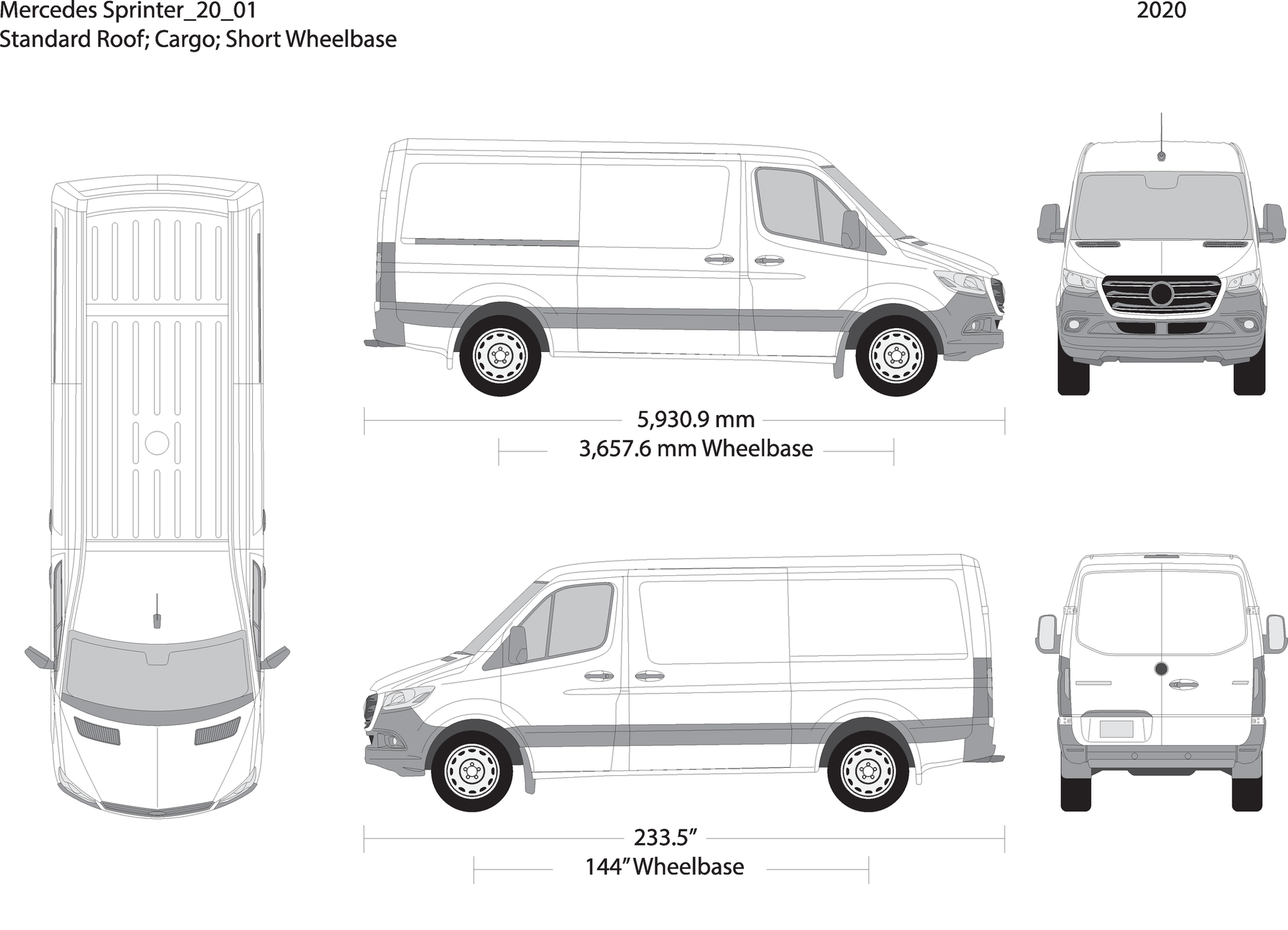 2020 Mercedes Sprinter V01 Vehicle Wrap Template