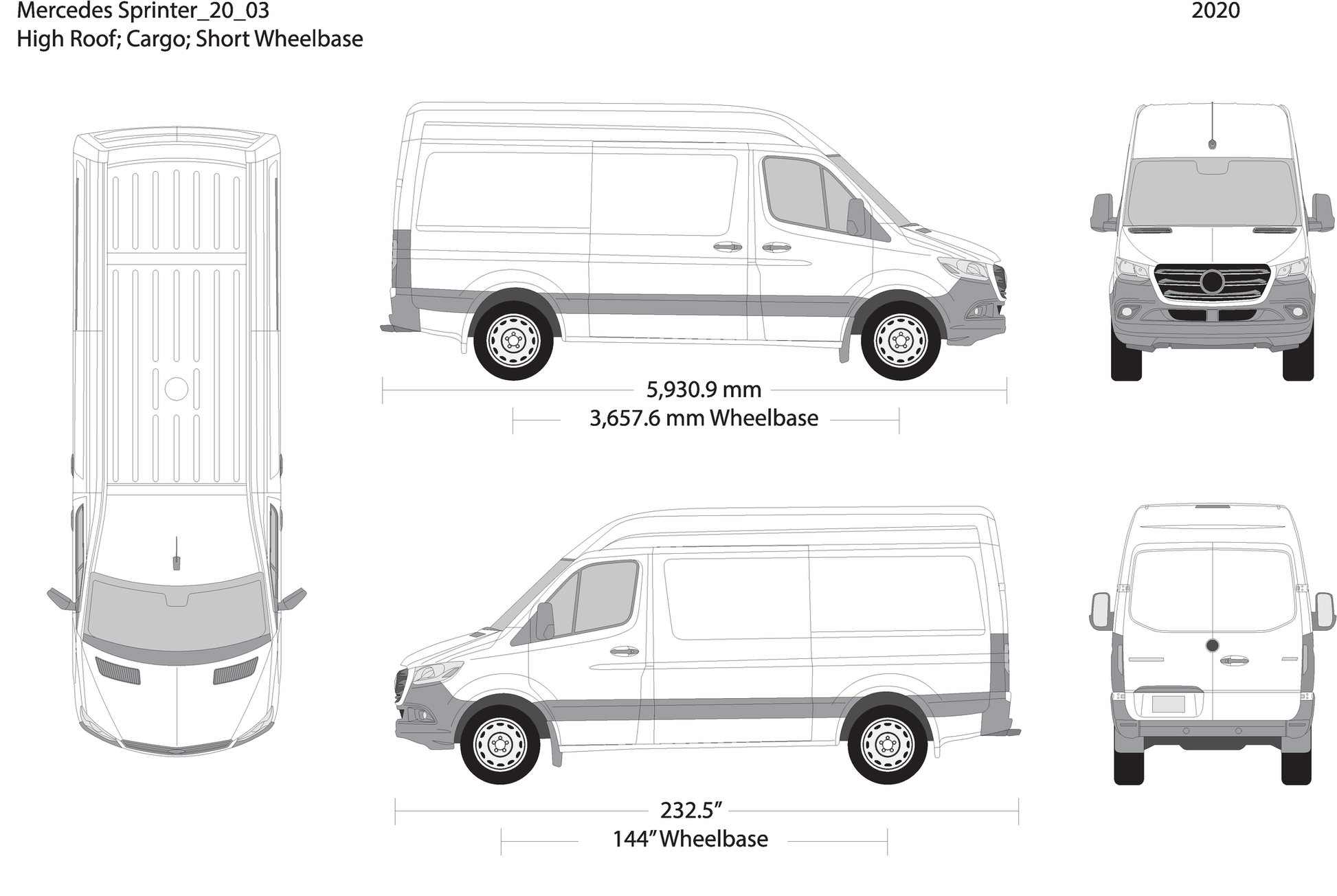2020 Mercedes Sprinter V03 Vehicle Wrap Template