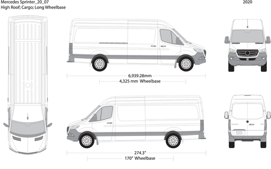 2020 Mercedes Sprinter V07 Vehicle Wrap Template