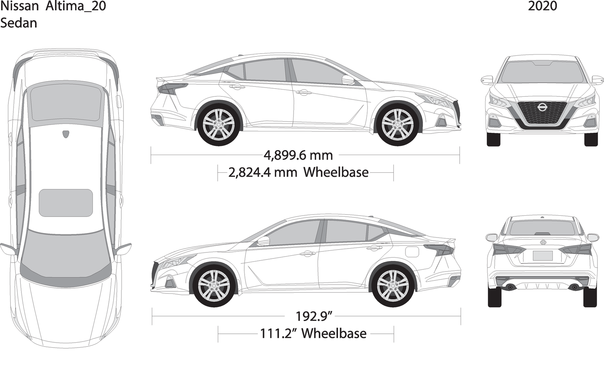 2020 Nissan Altima V01 Vehicle Wrap Template