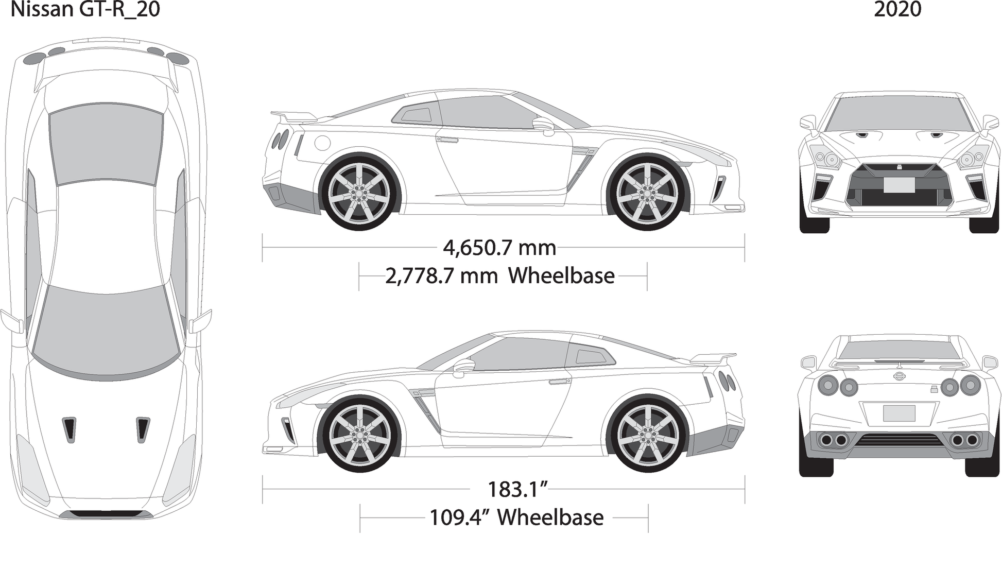 2020 Nissan Gt R V20 Vehicle Wrap Template