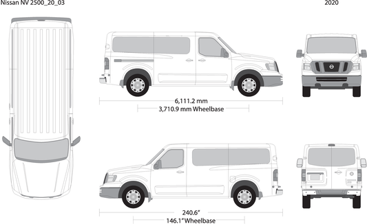 2020 Nissan Nv Passenger V03 Vehicle Wrap Template