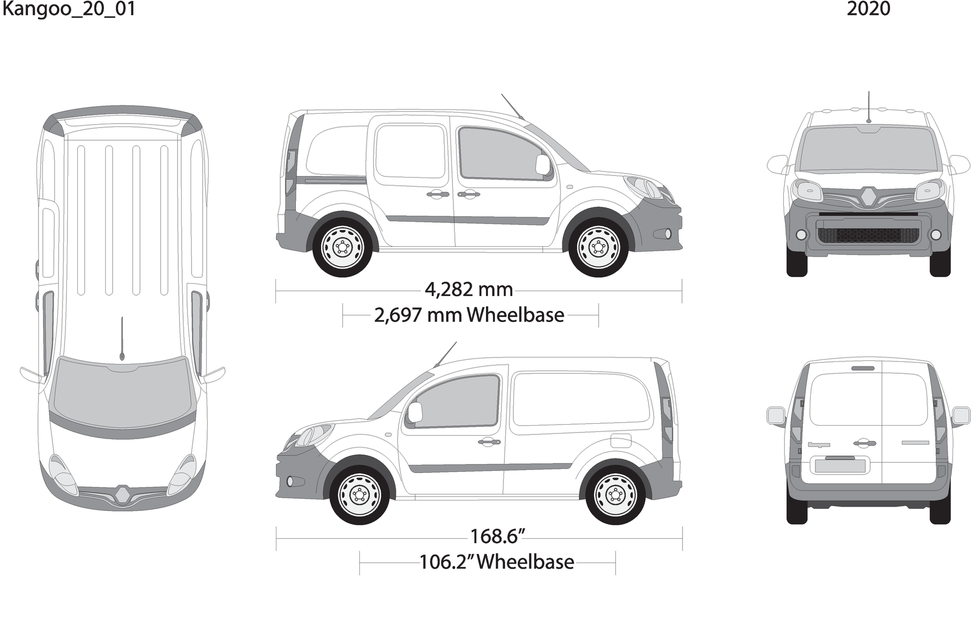 2020 Renault Kangoo V01 Vehicle Wrap Template