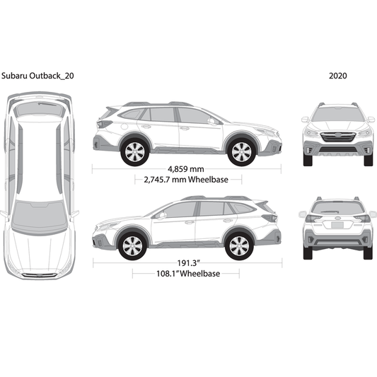 2020 Subaru Outback V20 Vehicle Wrap Template