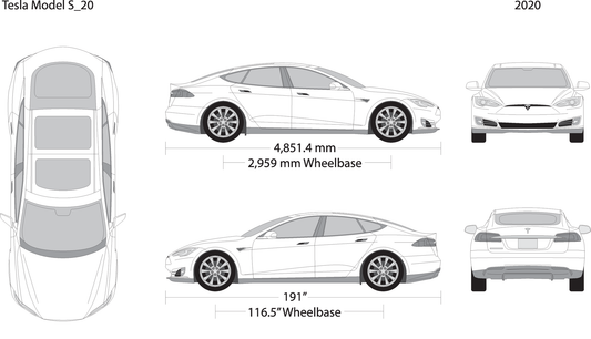 2020 Tesla Model S V20 Vehicle Wrap Template