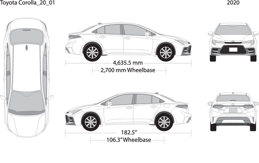2020 Toyota Corolla V01 Vehicle Wrap Template