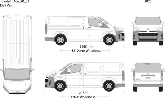 2020 Toyota Hiace V01 Vehicle Wrap Template