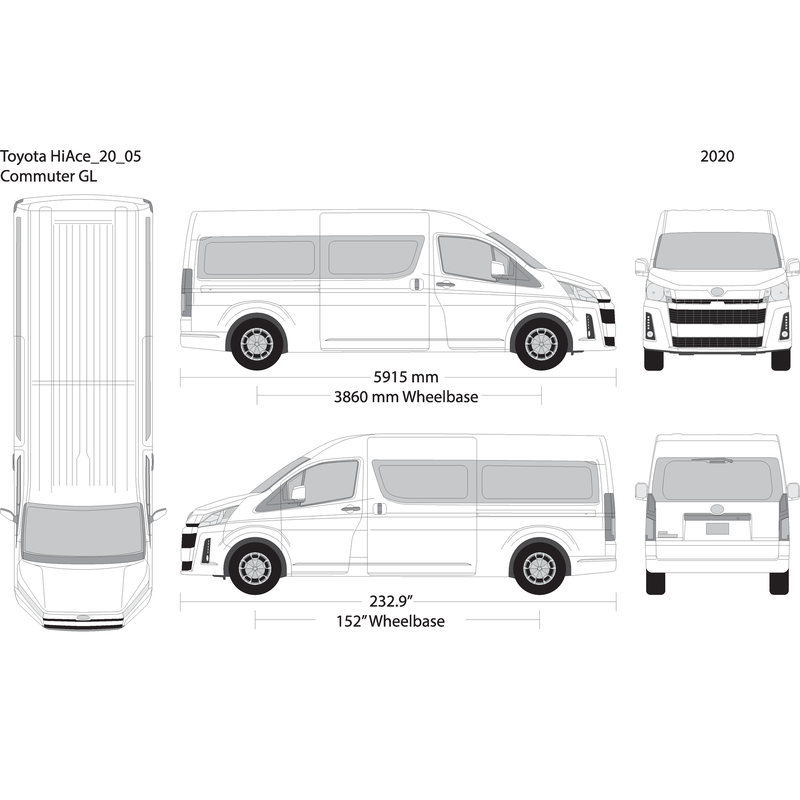 2020 Toyota Hiace V05 Vehicle Wrap Template