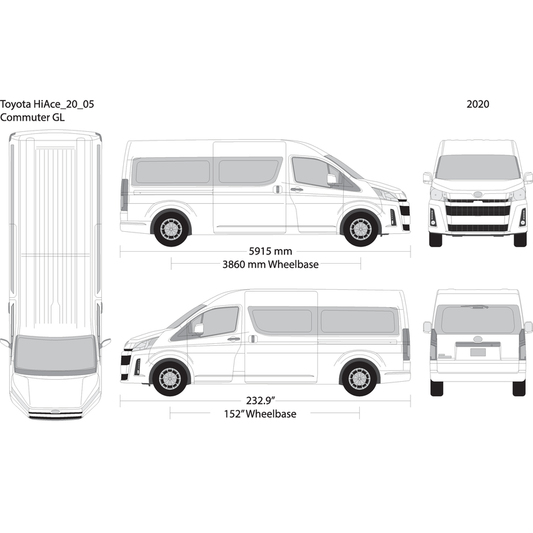 2020 Toyota Hiace V05 Vehicle Wrap Template