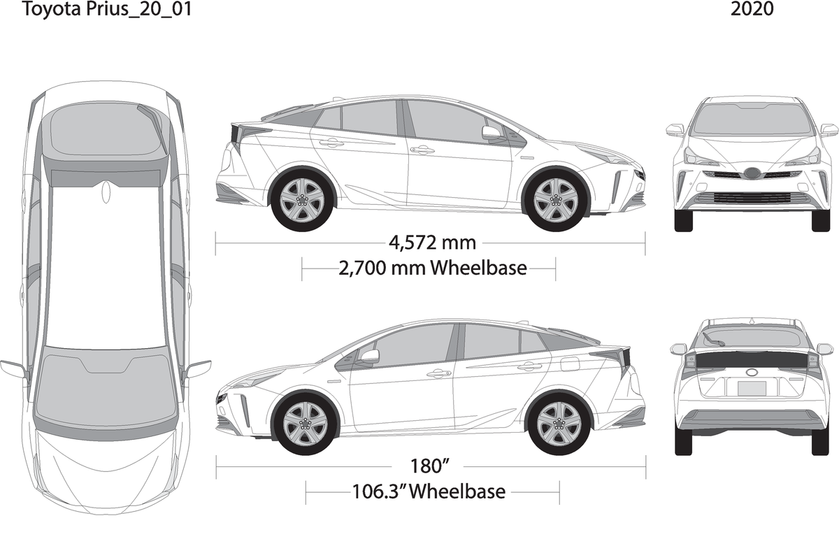 Prius Graphics Free 2020 Toyota Prius Vector Wrap Template | ANJ Graphics