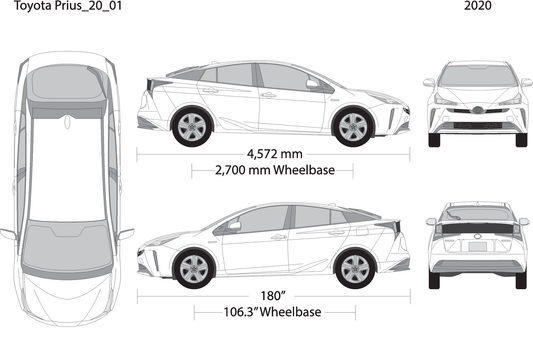 2020 Toyota Prius V01 Vehicle Wrap Template