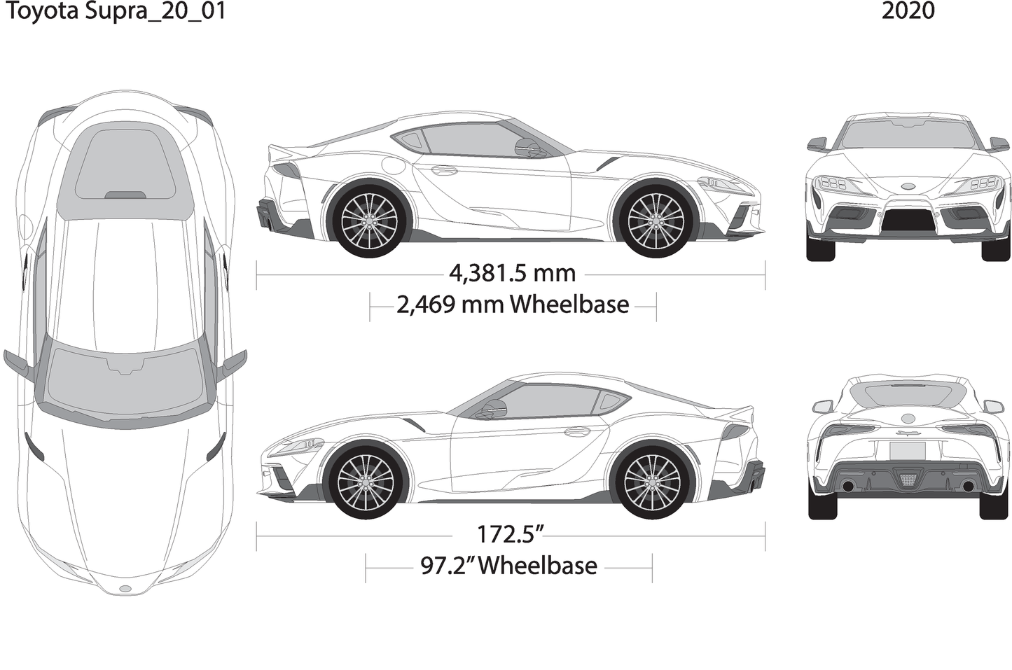 2020 Toyota Supra V01 Vehicle Wrap Template