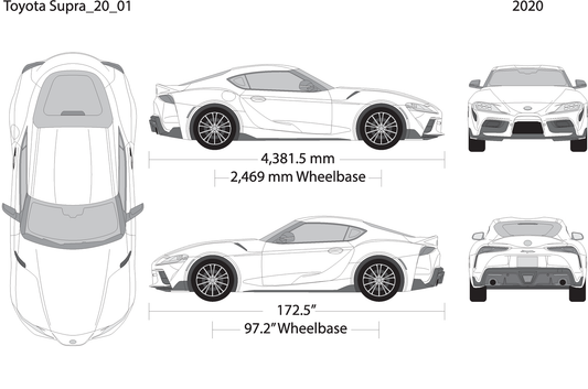 2020 Toyota Supra V01 Vehicle Wrap Template
