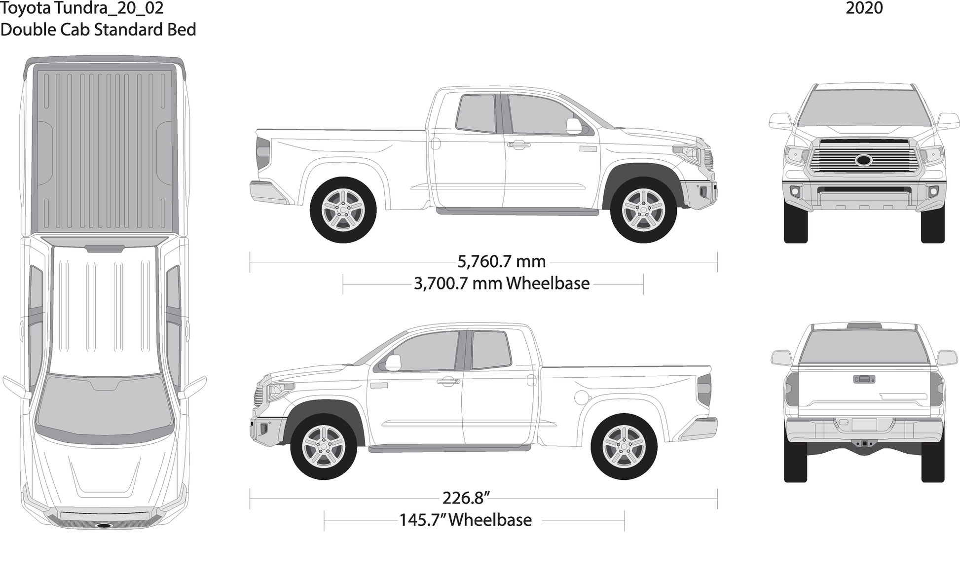 2020 Toyota Tundra V02 Vehicle Wrap Template