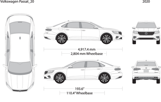 2020 Volkswagen Passat V20 Vehicle Wrap Template