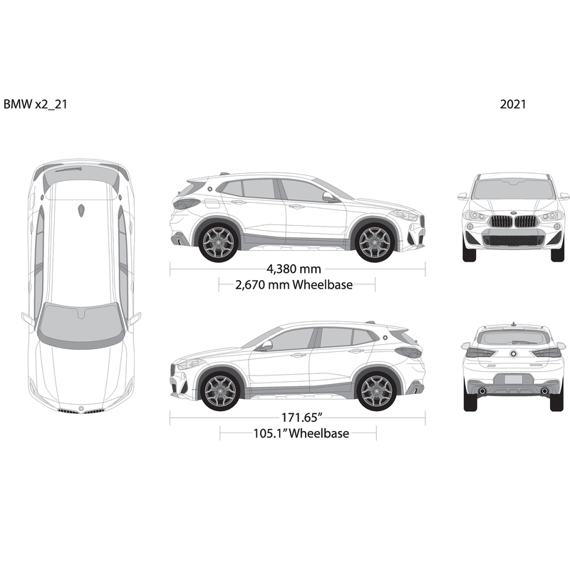 2021 Bmw X2 V21 Vehicle Wrap Template