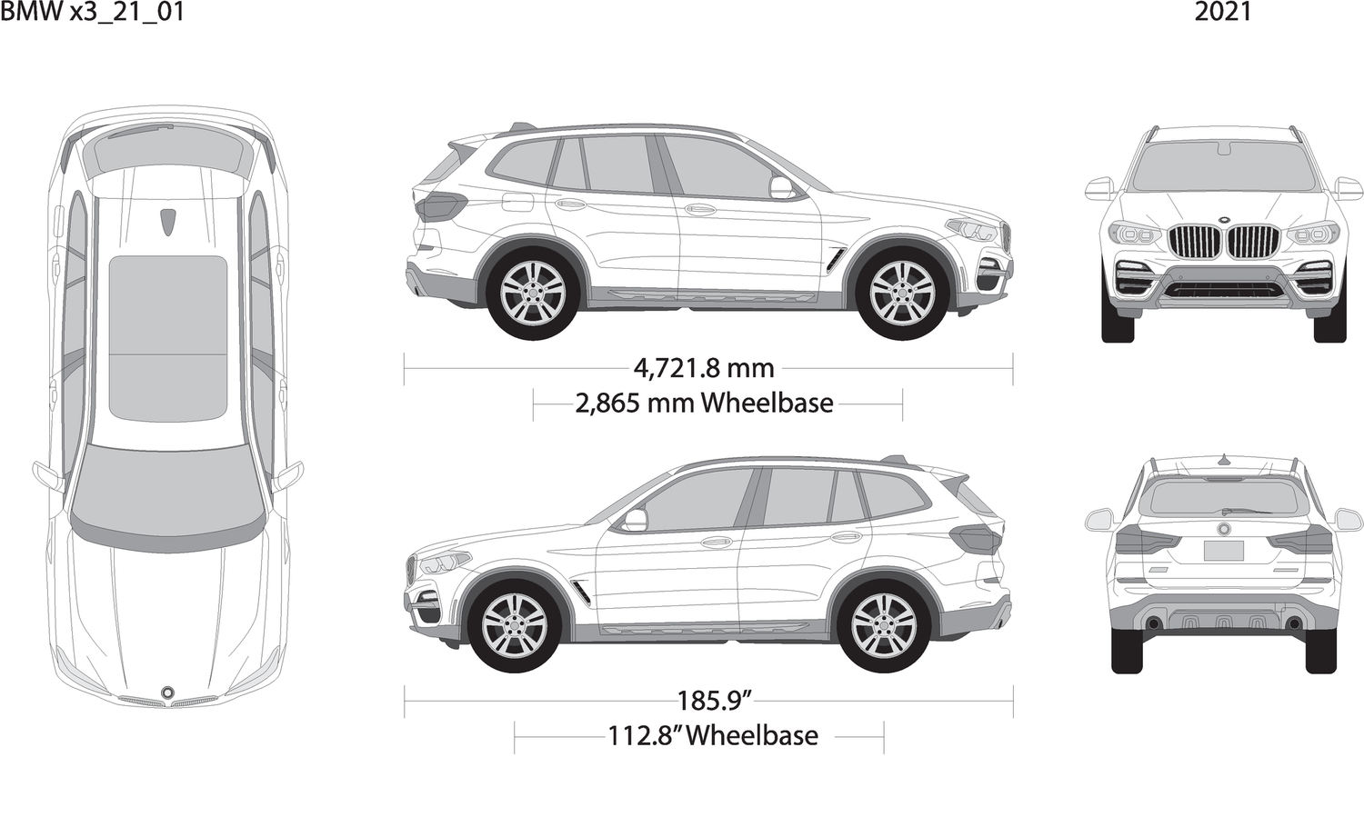 2021 Bmw X3 V21 Vehicle Wrap Template