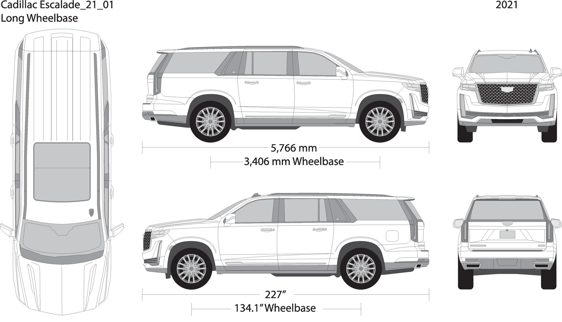 2021 Cadillac Escalade V01 Vehicle Wrap Template