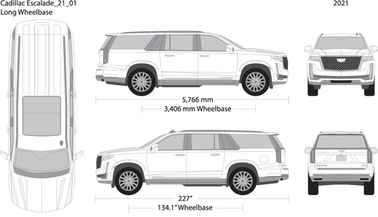 2021 Cadillac Escalade V01 Vehicle Wrap Template