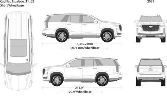 2021 Cadillac Escalade V02 Vehicle Wrap Template