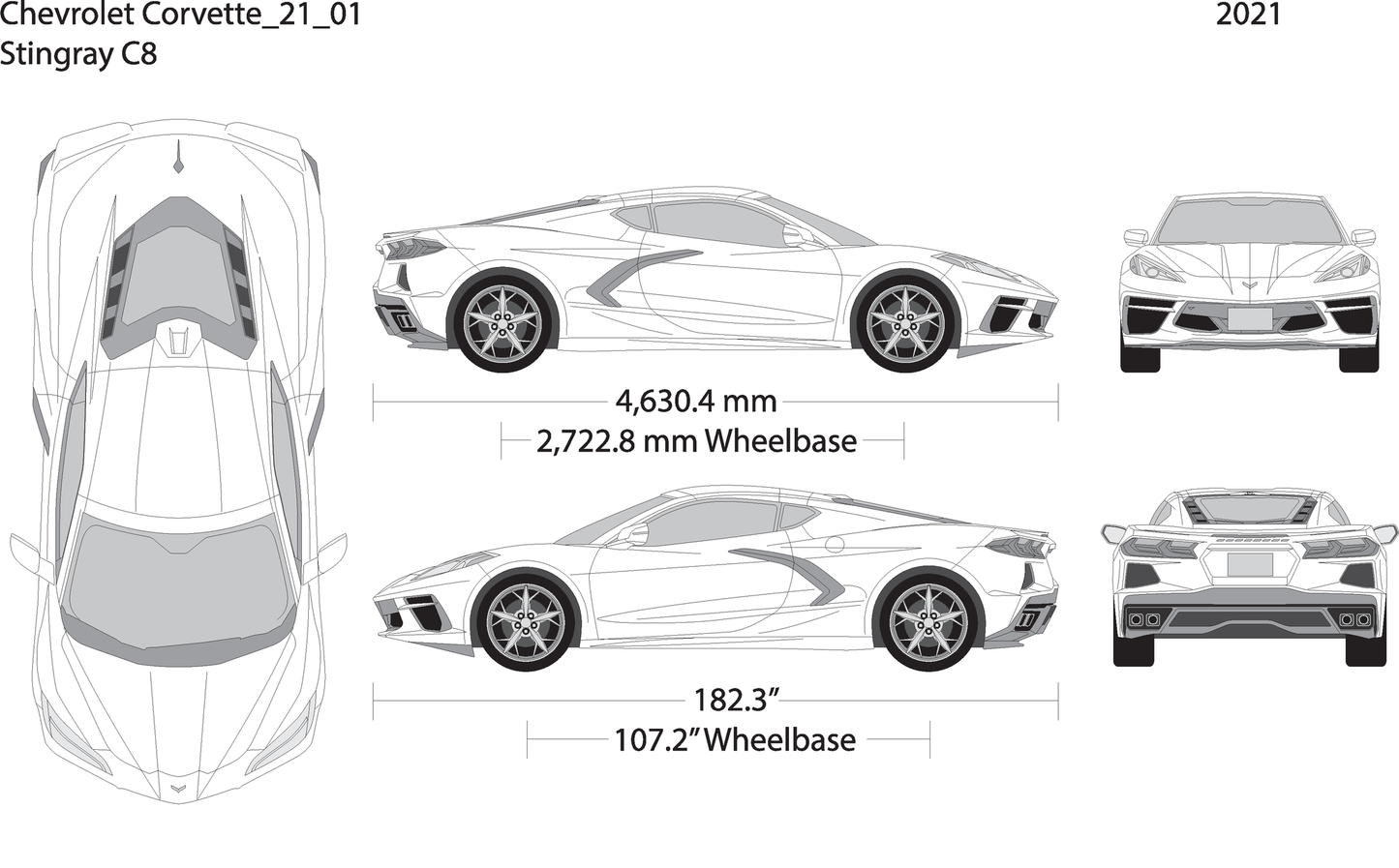 2021 Chevy Corvette V21 Vehicle Wrap Template