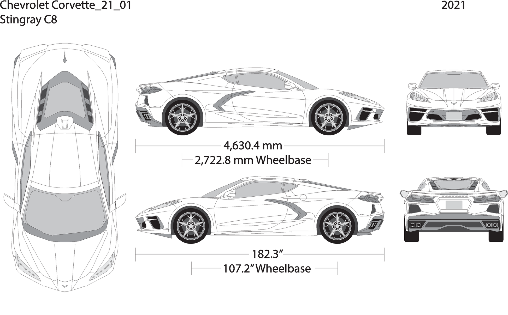 2021 Chevy Corvette V21 Vehicle Wrap Template