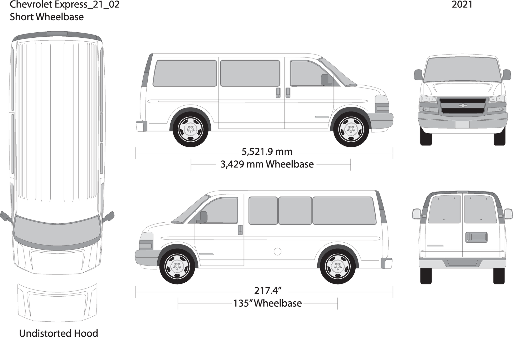 2021 Chevy Express V02 Vehicle Wrap Template