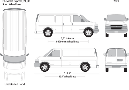 2021 Chevy Express V05 Vehicle Wrap Template