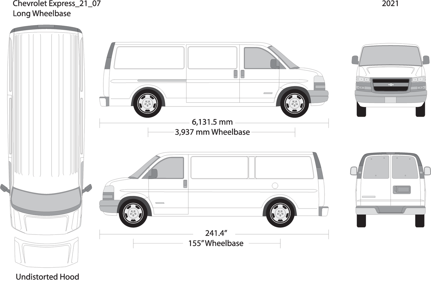 2021 Chevy Express V07 Vehicle Wrap Template
