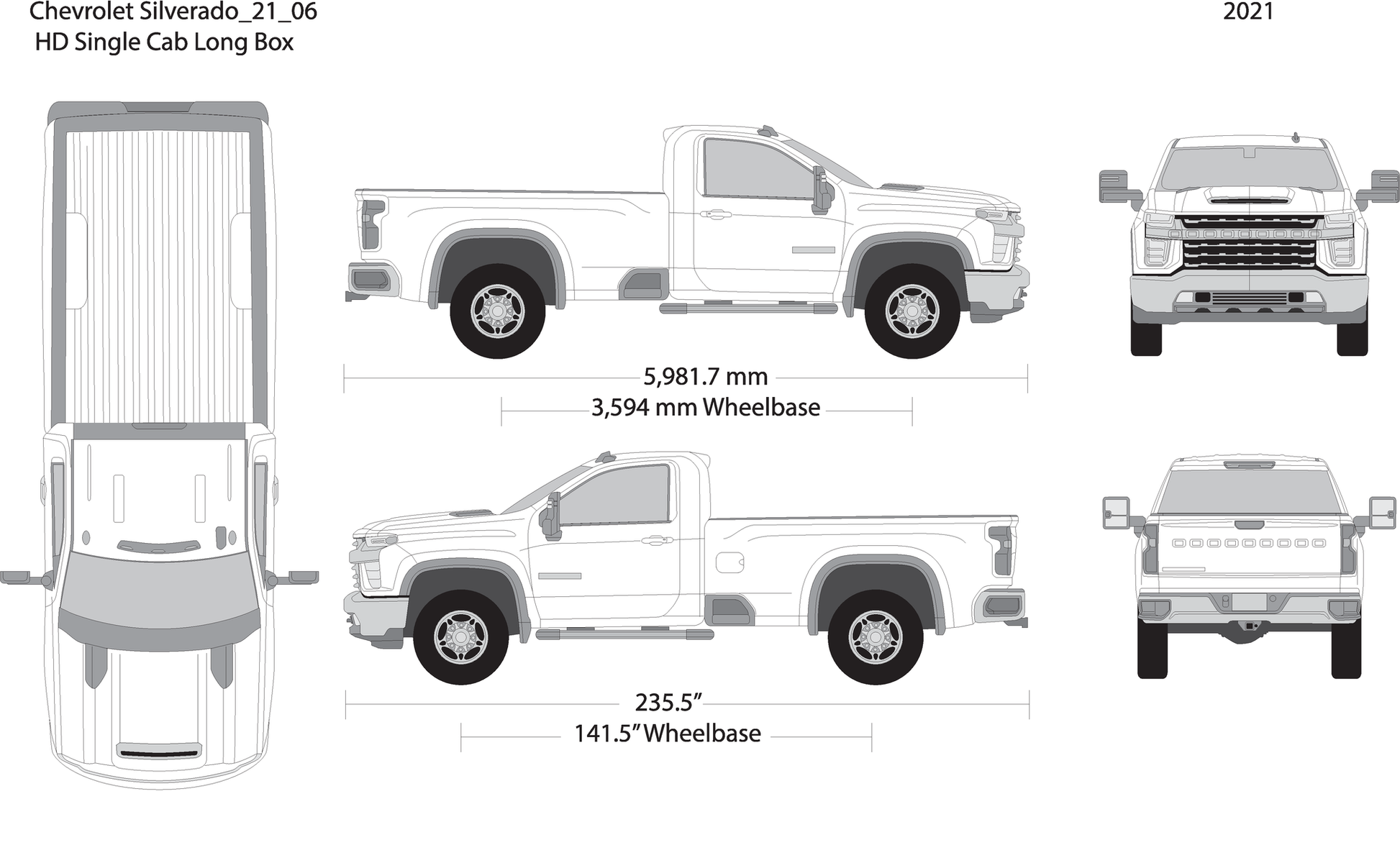 2021 Chevy Silverado 2500 3500 Hd V06 Vehicle Wrap Template