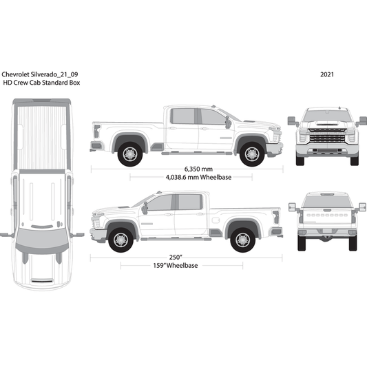 2021 Chevy Silverado 2500 3500 Hd V09 Vehicle Wrap Template
