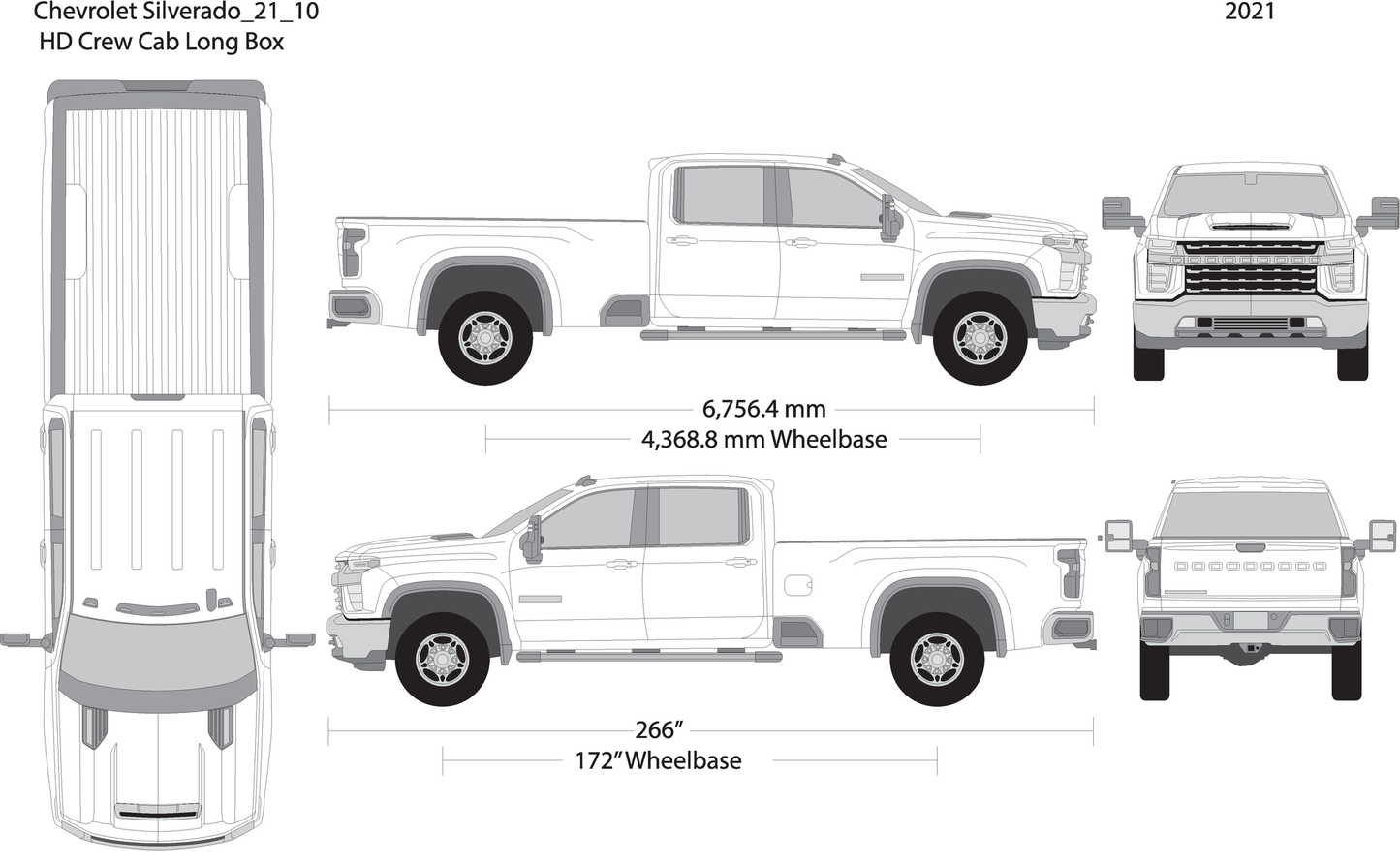2021 Chevy Silverado 2500 3500 Hd V10 Vehicle Wrap Template