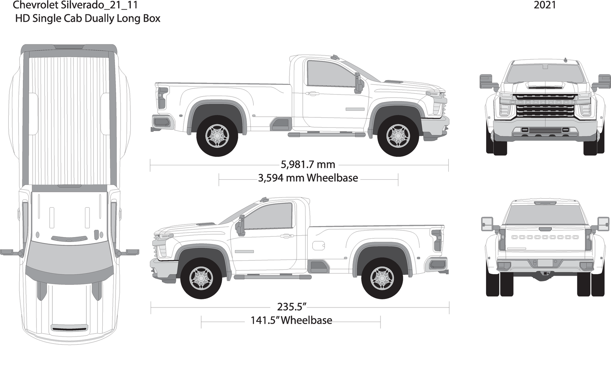 2021 Chevy Silverado 2500 3500 Hd V11 Vehicle Wrap Template