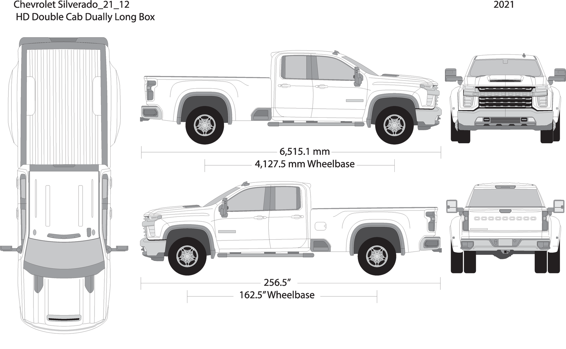 2021 Chevy Silverado 2500 3500 Hd V12 Vehicle Wrap Template