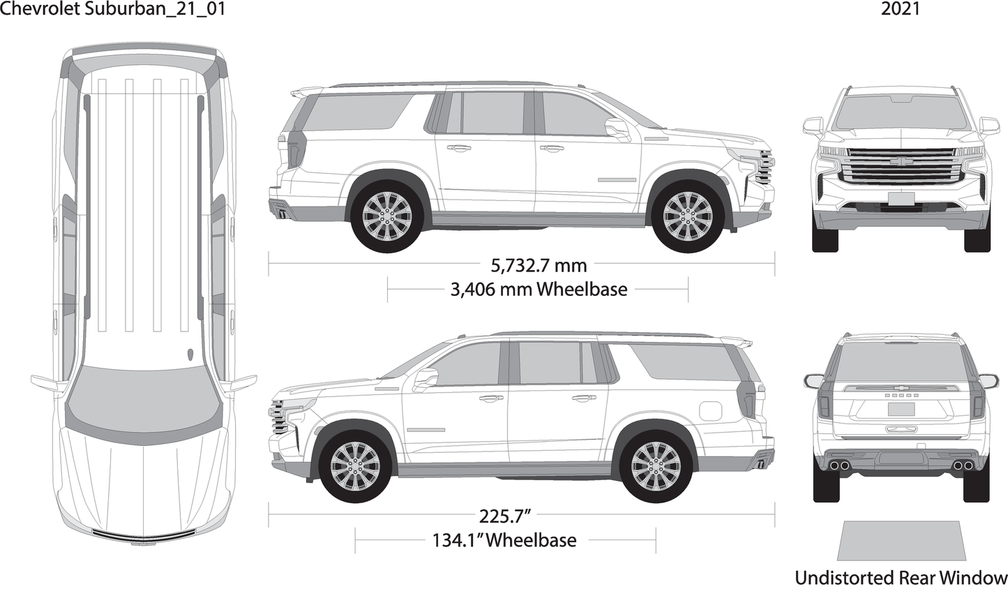 2021 Chevy Suburban V01 Vehicle Wrap Template