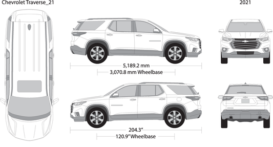 2021 Chevy Traverse V21 Vehicle Wrap Template